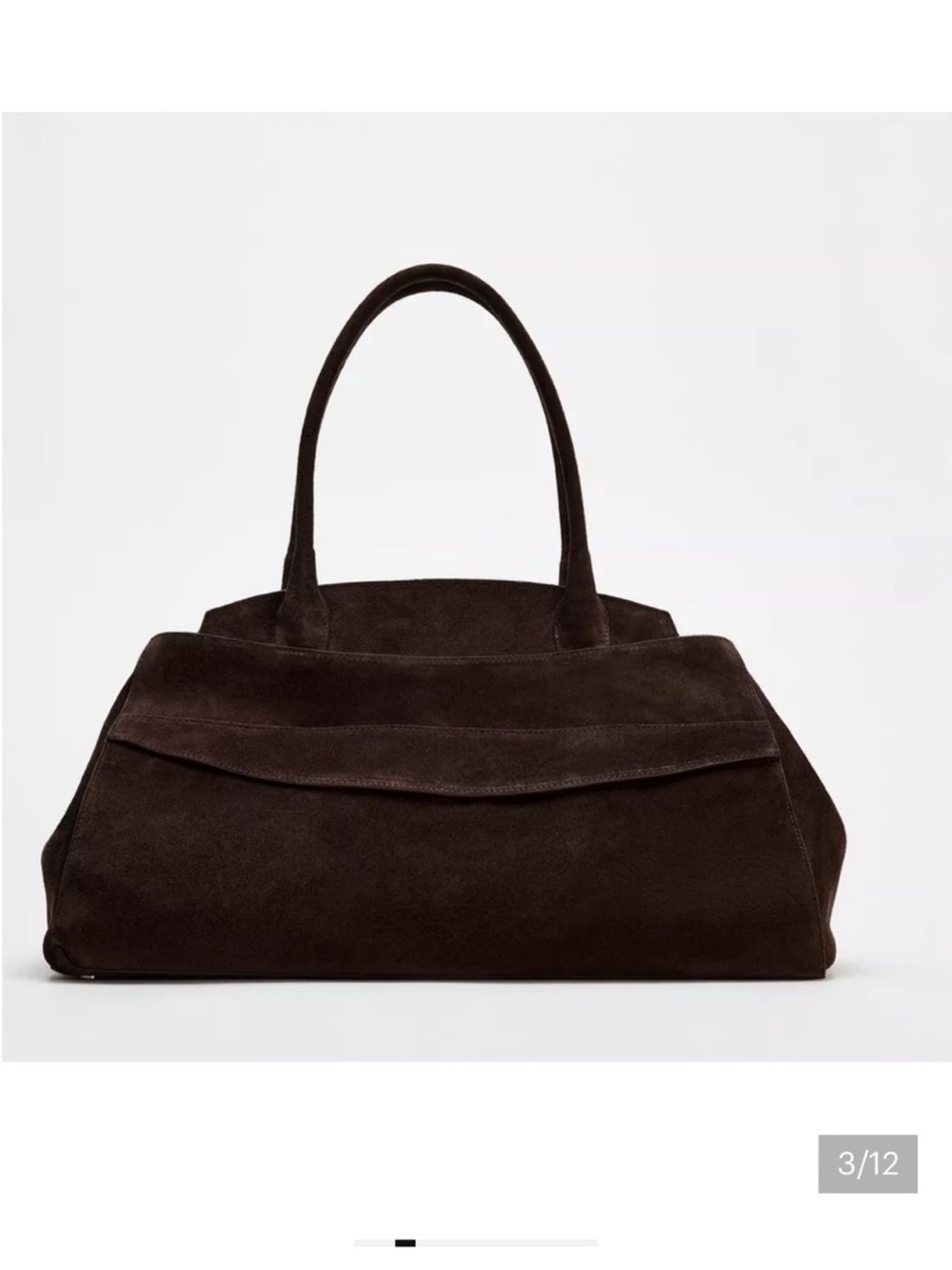Zara Viral Split Leather Shoulder Bag - Brown - Picture 4 of 9